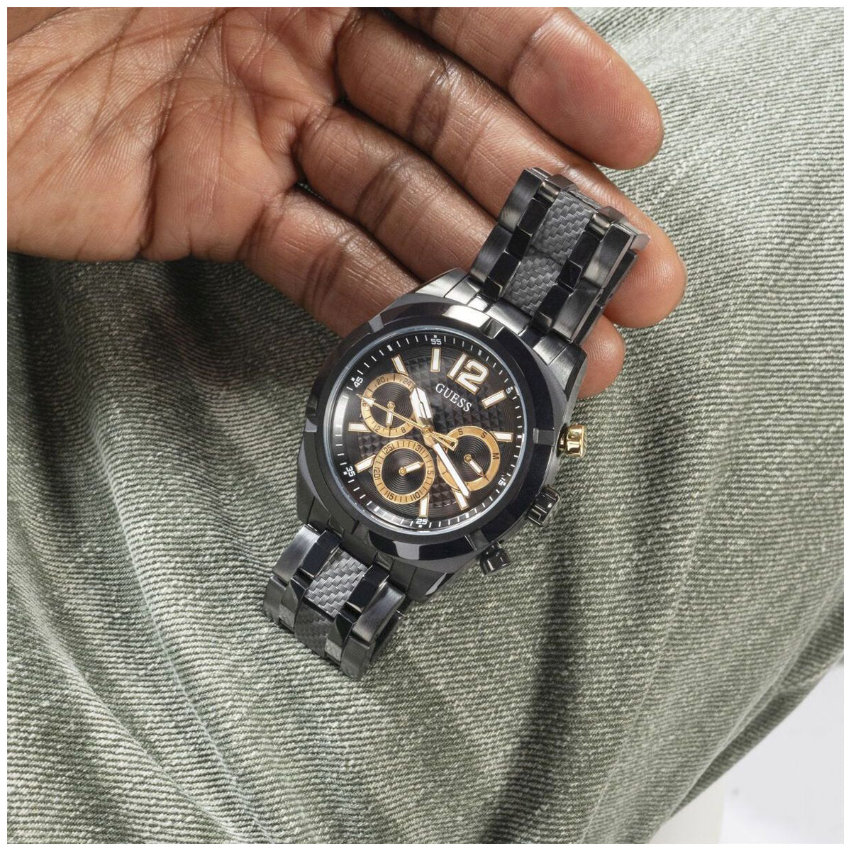 GUESS Resistance Black Link Men's Watch GW0714G4 - SuperSaverAU - view 5