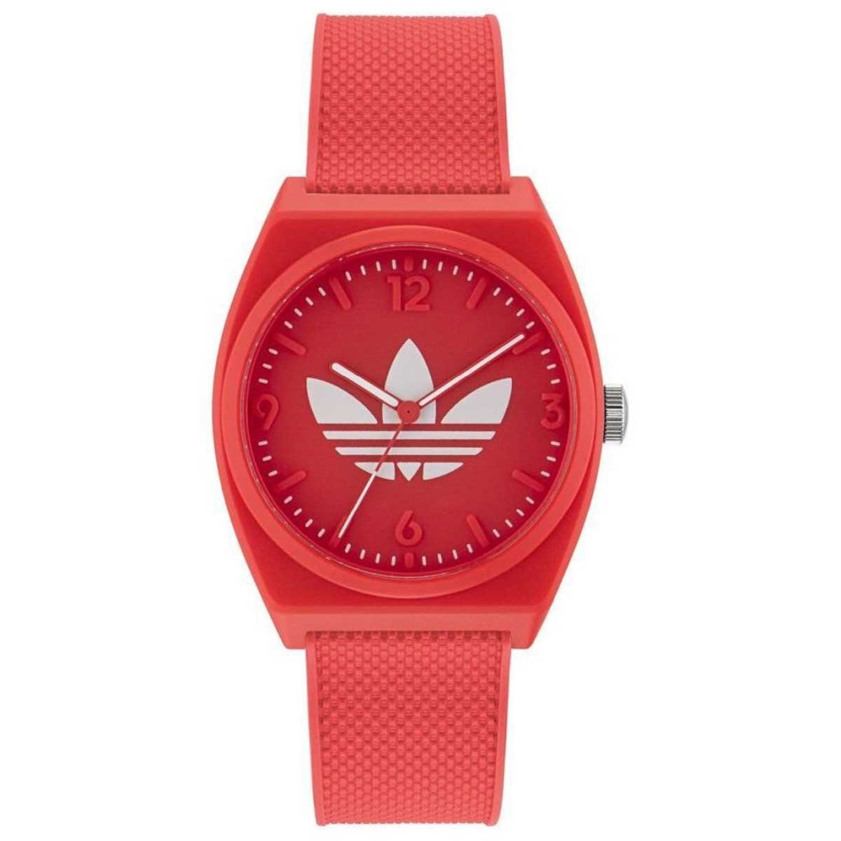Adidas Originals City Tech Two Red Silicone Digital Watch AOST23063 - 45mm Red Resin Case, Black Digital Display Dial, Trefoil Logo on Strap - SuperSaverAU - view 5