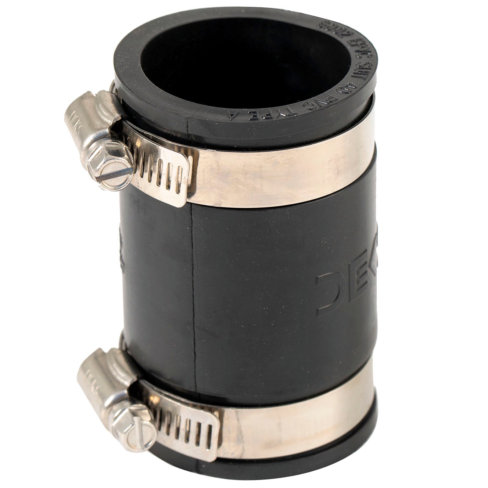 Deks 40mm PVC to PVC Rubber Joiner - EPDM & Stainless Steel, Underground Rated, Black
