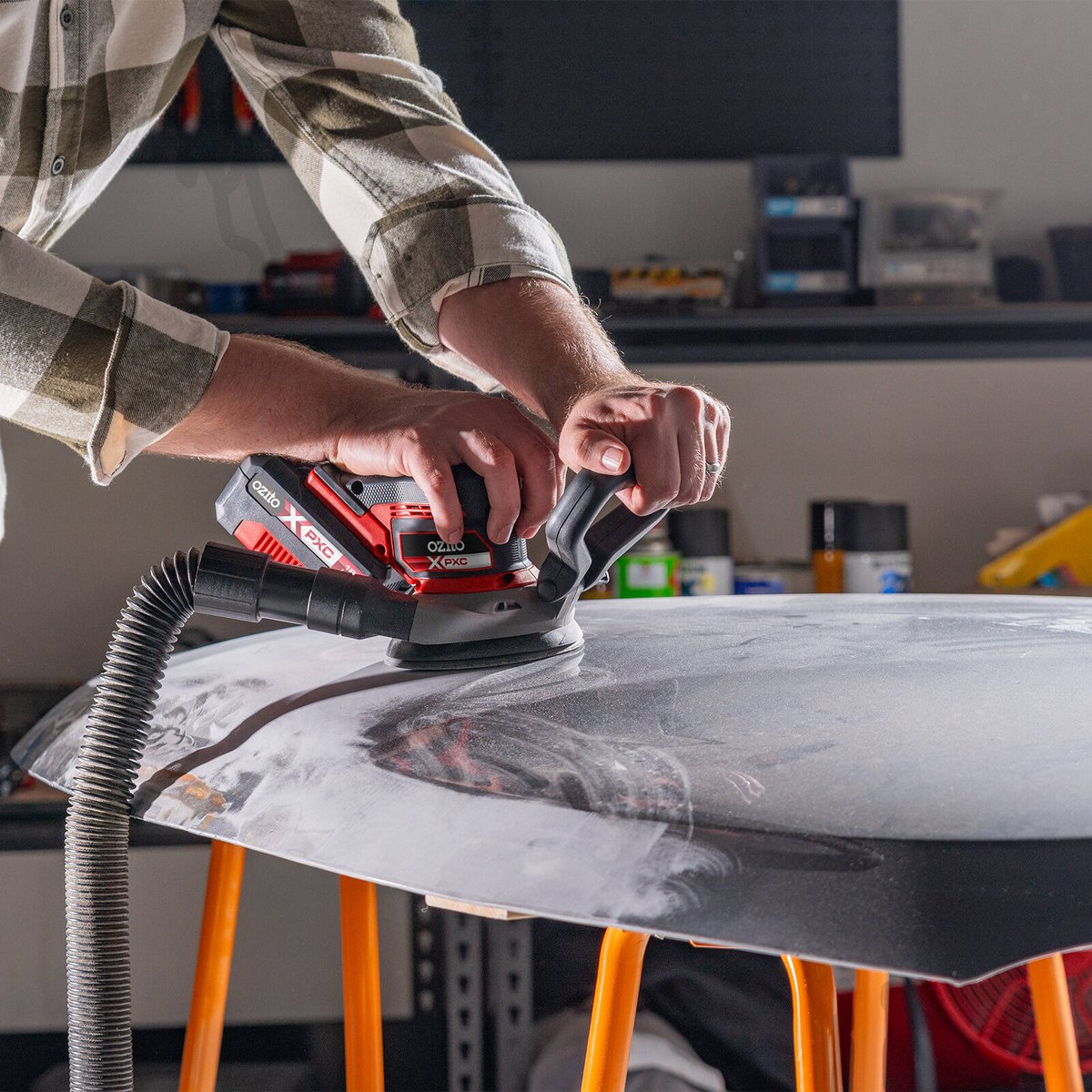 Ozito PXC 18V Brushless Random Orbital Sander PXBROS 125 - 277mm x 150mm - Efficient Material Removal - SuperSaverAU - view 4