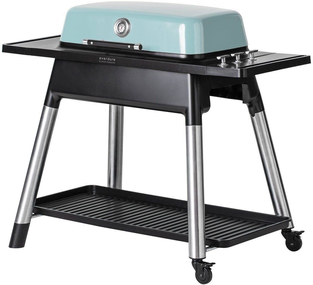 Everdure by Heston Blumenthal Furnace 3 Burner LPG BBQ - Mint, Cast Iron Plates, Roasting Hood - HBG3M