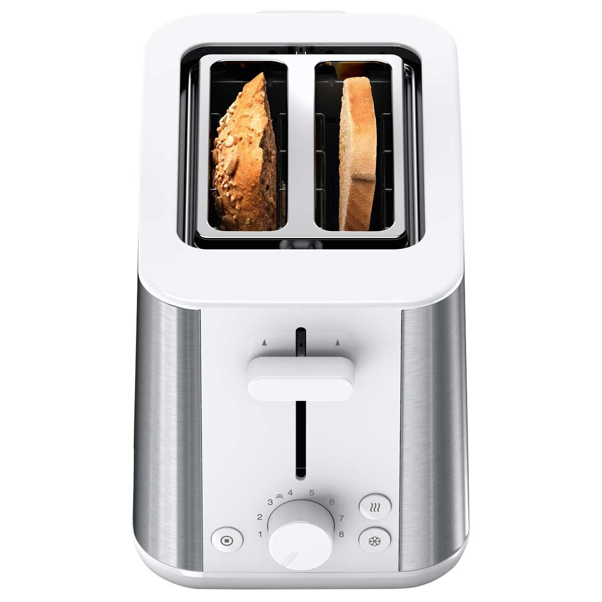 Braun PurShine Toaster HT1510WH | 8 Browning Settings, Defrost & Reheat, Bun Warmer - SuperSaverAU - view 2