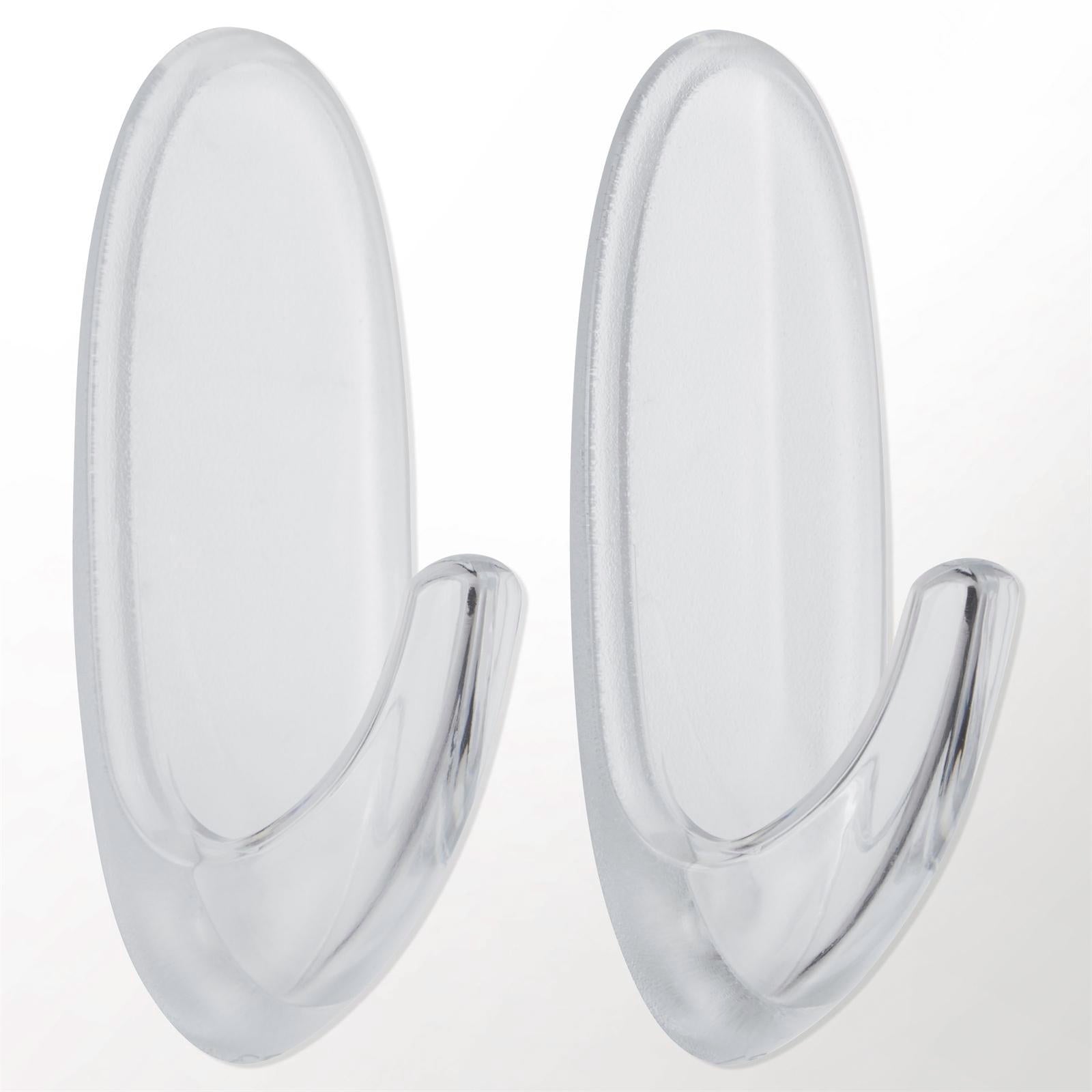 Command Small Clear Adhesive Wall Hooks - 2 Pack, Damage-Free