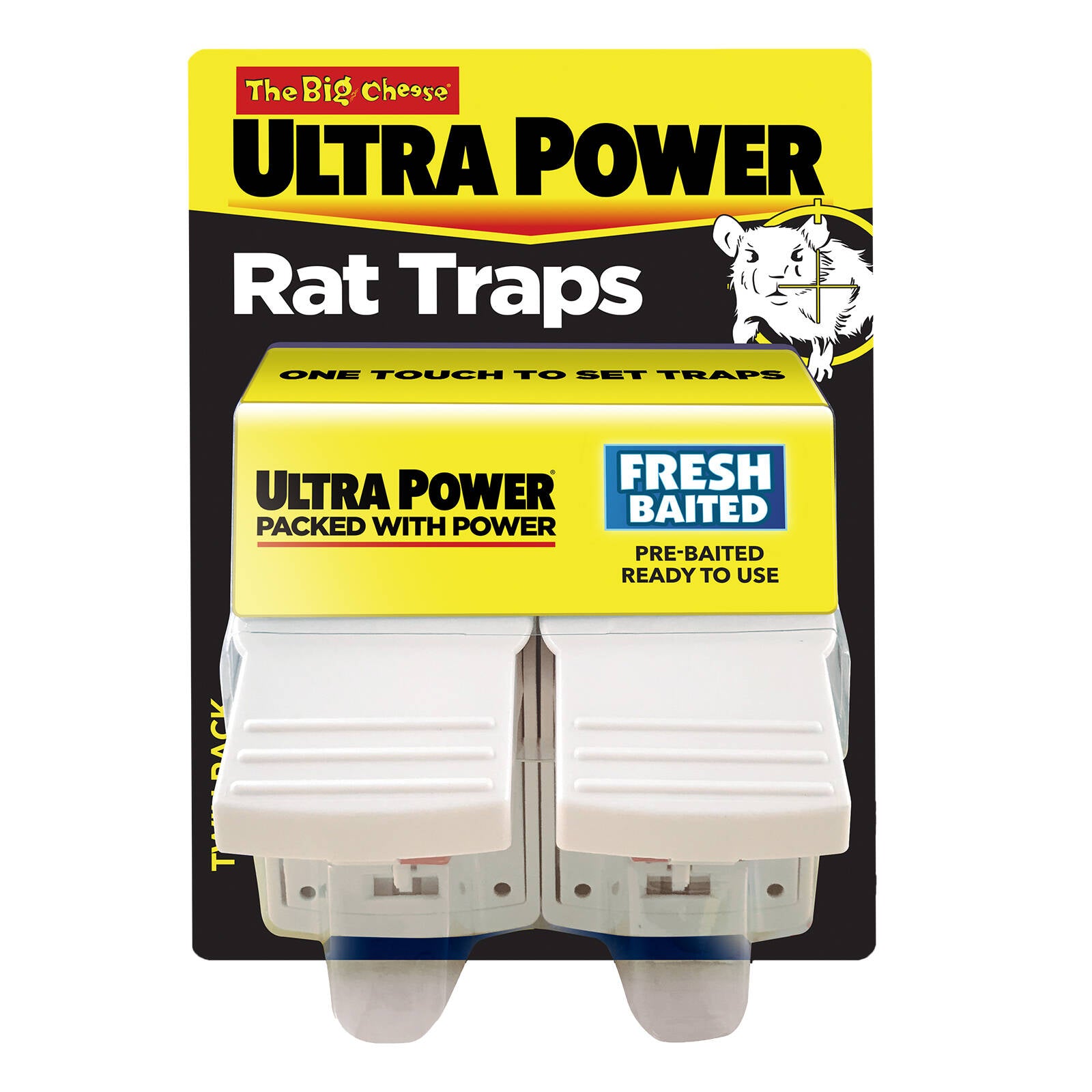 The Big Cheese Ultra Power Rat Trap 2 Pack, Reusable, Indoor & Outdoor