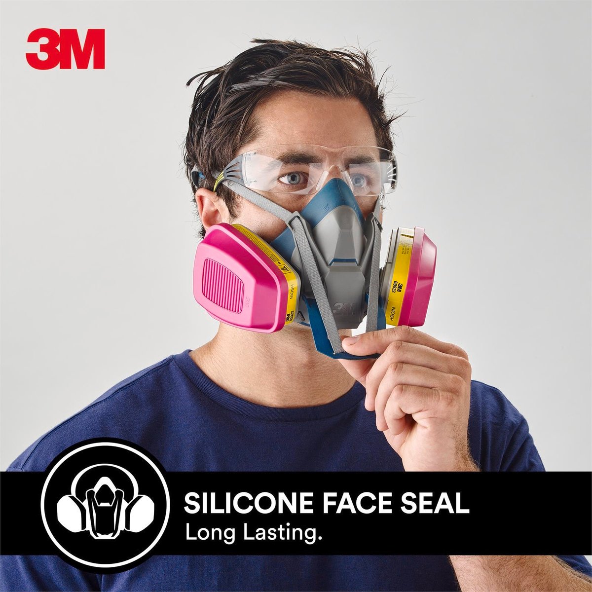 3M Grey Multi-Purpose Quick Latch Respirator Cool Flow Valve Silicon