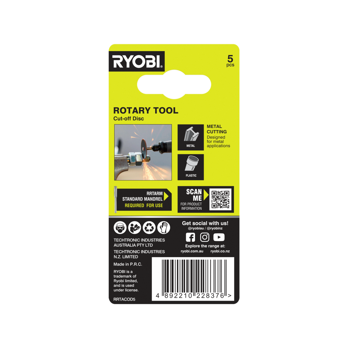 Ryobi 32mm Cutting Disc for Rotary Tools - 5 Pack