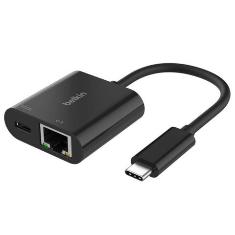 Belkin USB-C Ethernet Adapter with 100W Power Delivery, Compact Design, Black - SuperSaverAU - view 1