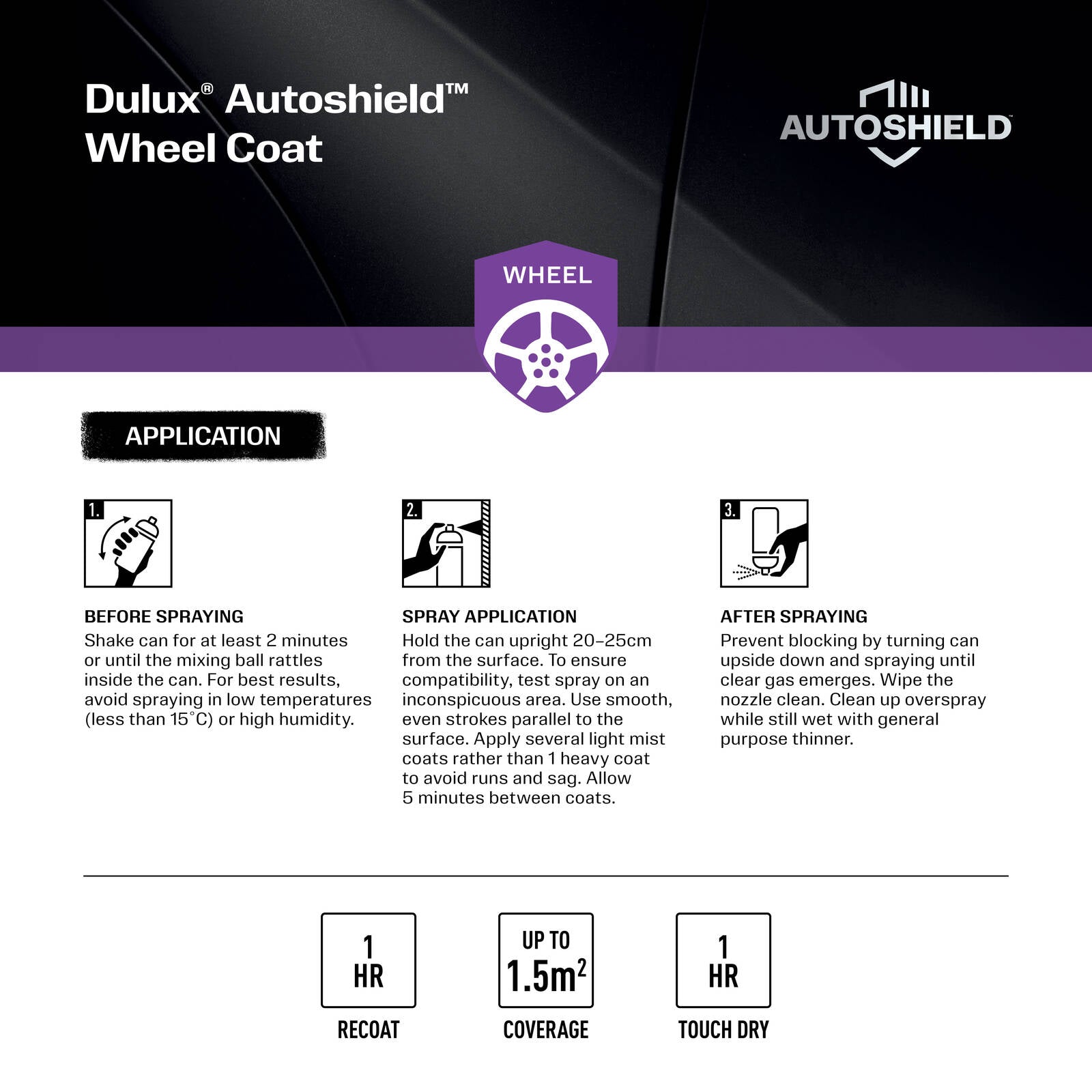Dulux Autoshield 340g Silver Wheel Coat Spray Paint, Durable Automotive Wheel Finish