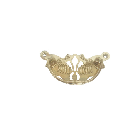 Delf 87 x 43mm Drawer Plate Handle - Polished Brass, Solid Brass Pull