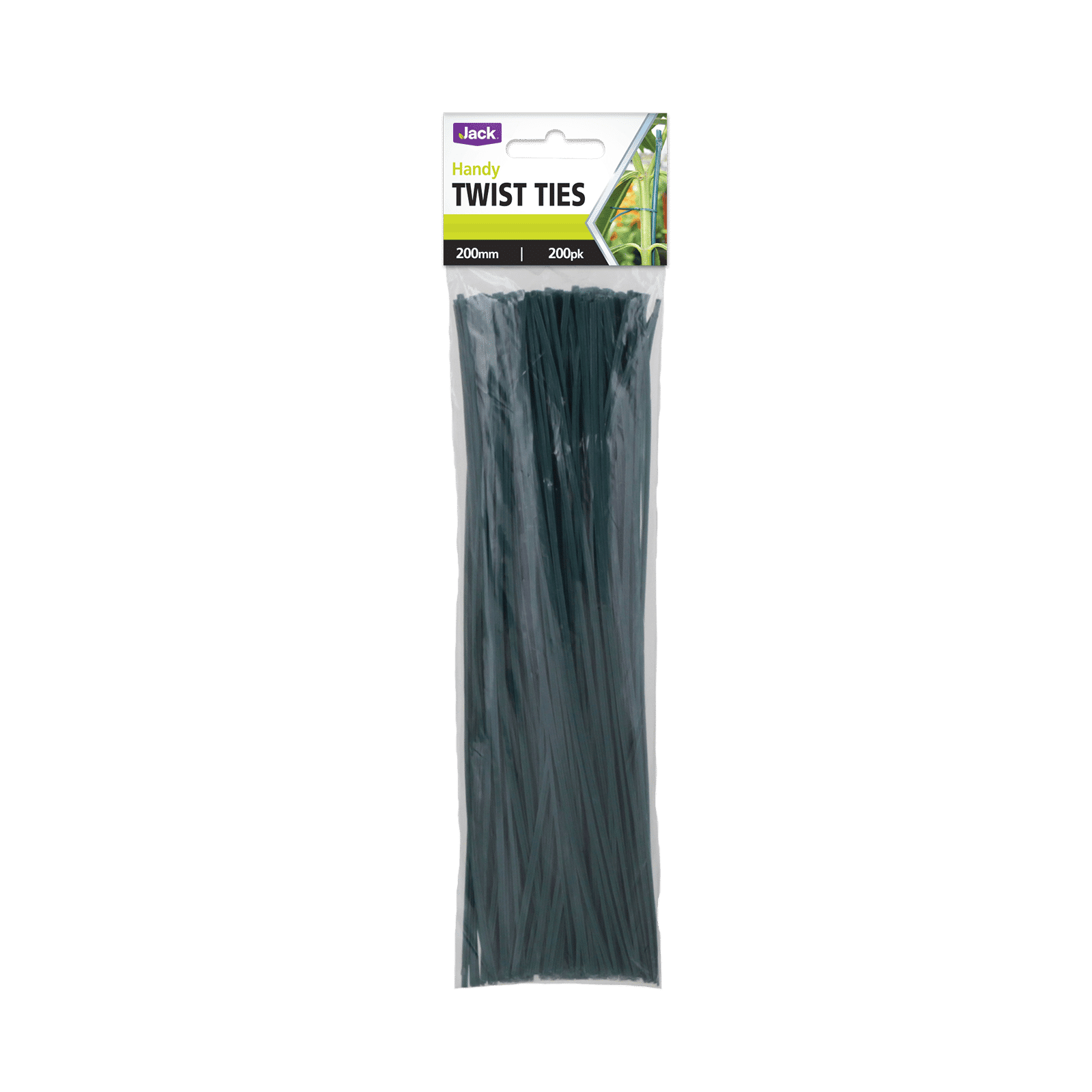 Jack Handy Twist Plant Ties 200mm Green - 200 Pack