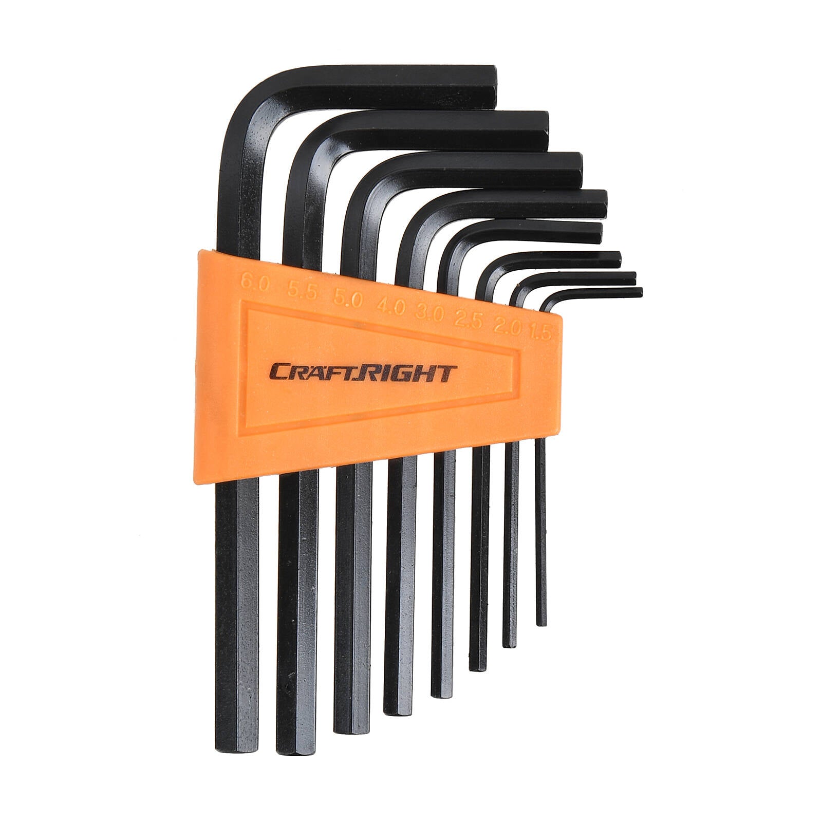 Craftright 8 Piece Metric Hex Key Set Chrome Vanadium Steel 1.5mm to 6mm