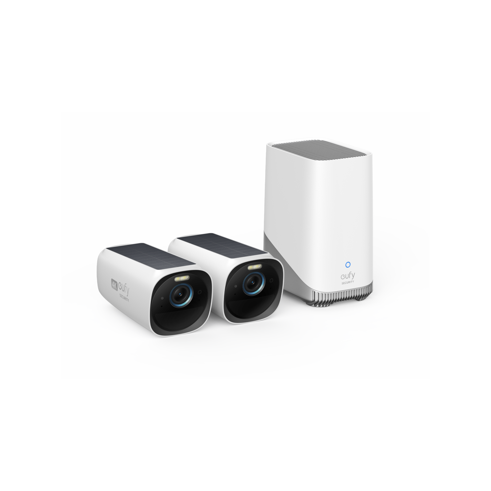 Eufy eufyCam 3 Wireless Security Camera Kit 2 Pack with HomeBase 3, White, T8871TW1