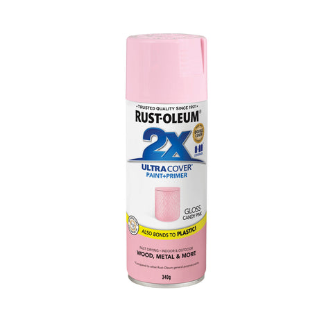 Rust-Oleum 2X Ultra Cover Gloss Candy Pink 340g - Paint & Primer, UV Resistant