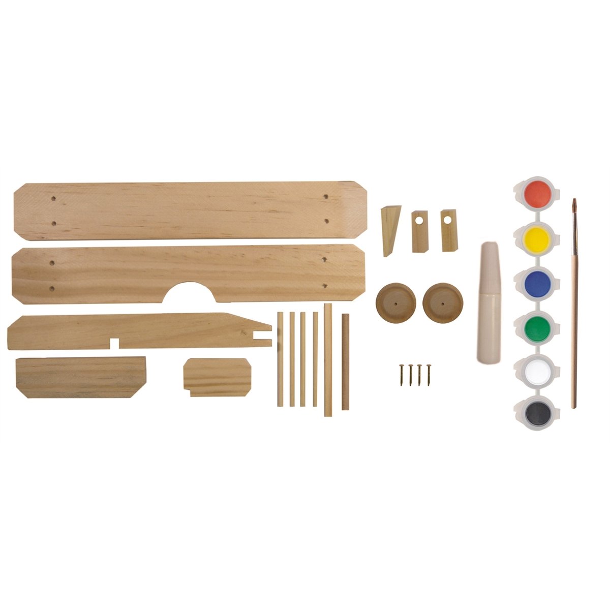 Boyle Wooden Plane Crafty Kit, 150mm Build and Paint Model Plane Kit with Paints
