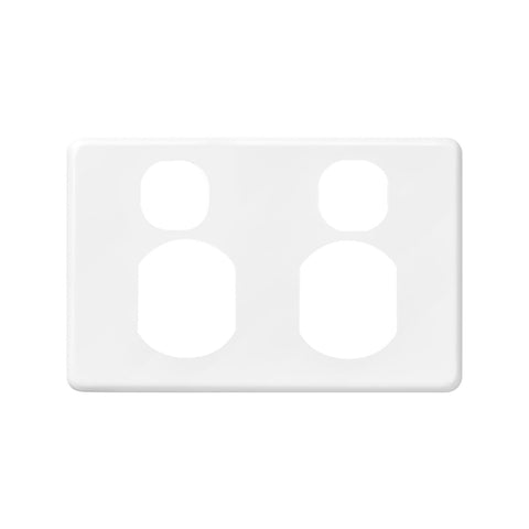 DETA Clip-On Cover for X6 Series Double Powerpoint White Polycarbonate 6010B