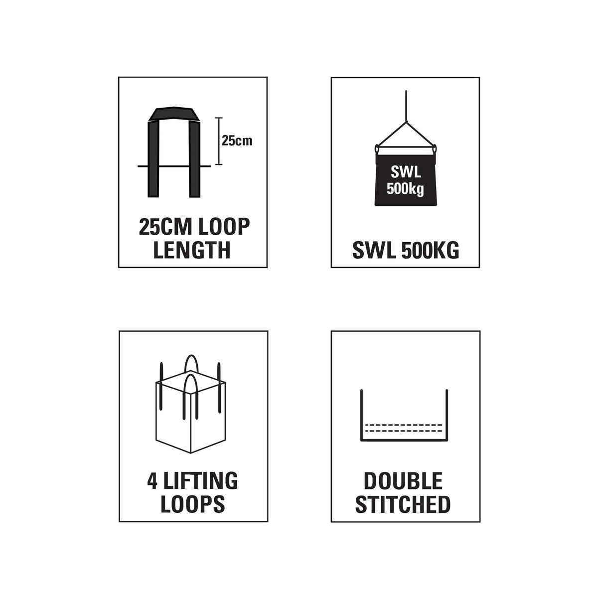 Gorilla Ladders 60 x 60 x 80cm 500kg Polypropylene White Bulk Lifting Bag