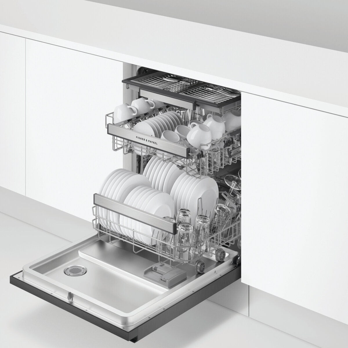 Fisher & Paykel Series 7 Built Under Dishwasher - 15 Place Settings, Black, Advanced Drying - DW60UN4B2