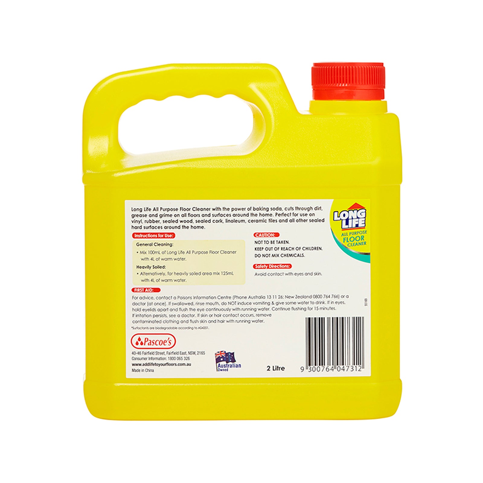 Long Life General Purpose Floor Cleaner 2L Concentrate - Phosphate-Free Multi-Surface