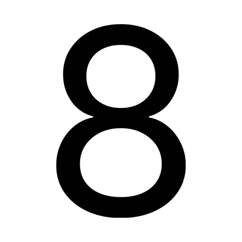 Numero Black Vinyl Transfer Number 8 Self-Adhesive Weather Resistant House Number