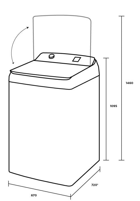 Westinghouse 10kg EasyCare 700 Top Load Washing Machine - White, Auto Load Sensing, Glass Lid - WWT1084C7WA