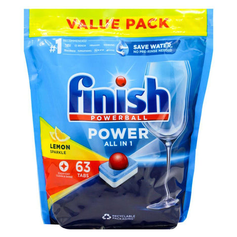 Finish Powerball Dishwashing Tablets - Lemon Sparkle - 63 Pack - 1502667