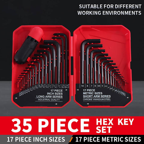 35 Piece L Shaped Hex Key Wrench Set Allen Key Tool Kit for Home Car Repair