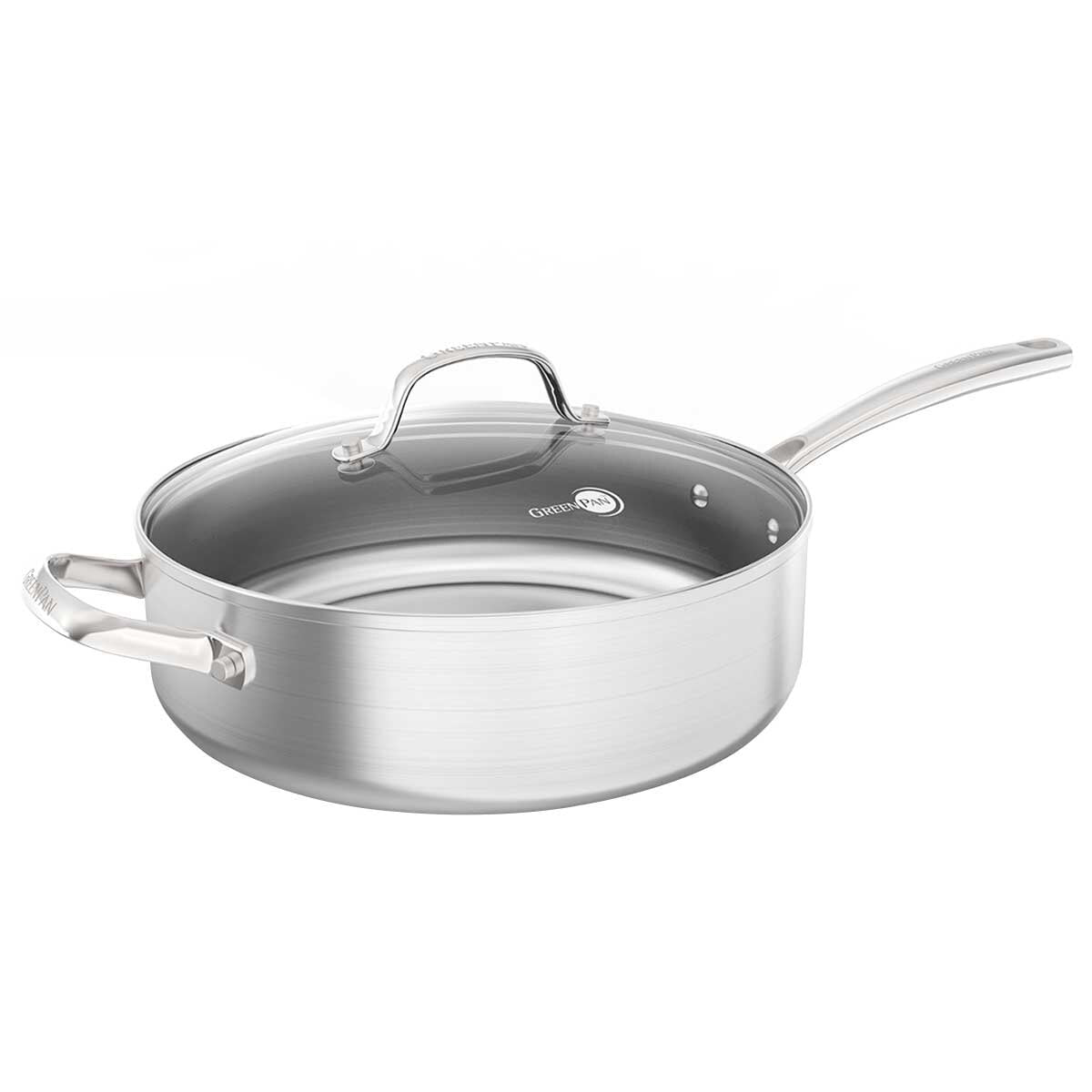 GreenPan Superior Deep Sauté 28cm 4.7L PFAS-Free Tri-Clad Stainless Steel Cookware - SuperSaverAU - view 1