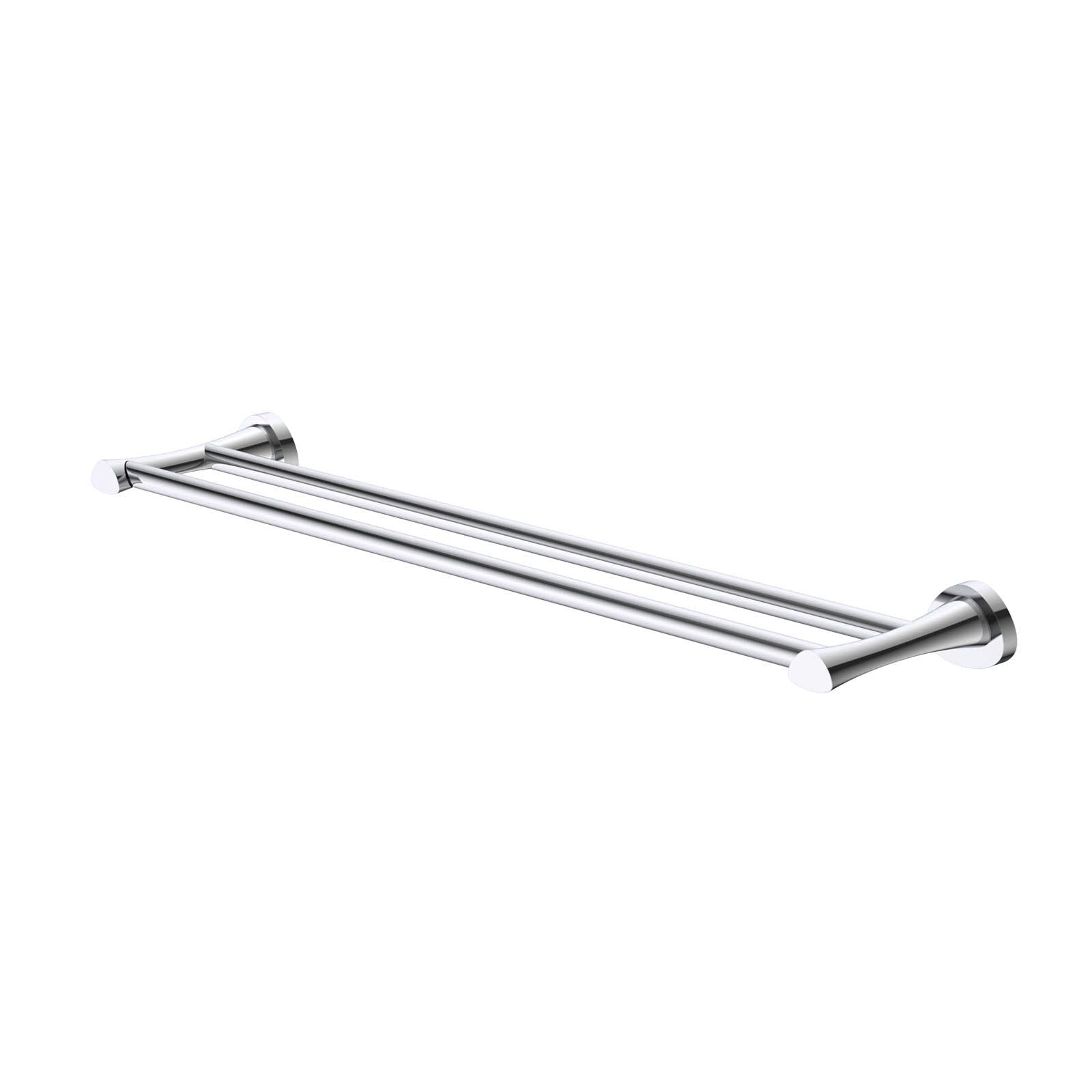 Caroma 600mm Acacia Double Towel Rail Polished Chrome Brass