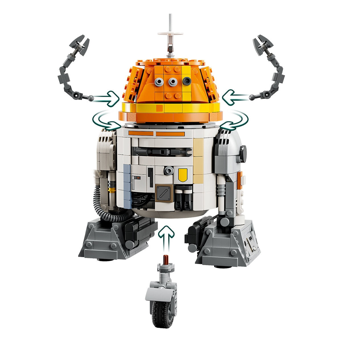 LEGO Star Wars Ahsoka Chopper (C1-10P) 75416 Buildable Toy Model Kit - Remote Head Movements, Poseable Arms & Legs, Detachable Parts - SuperSaverAU - view 2