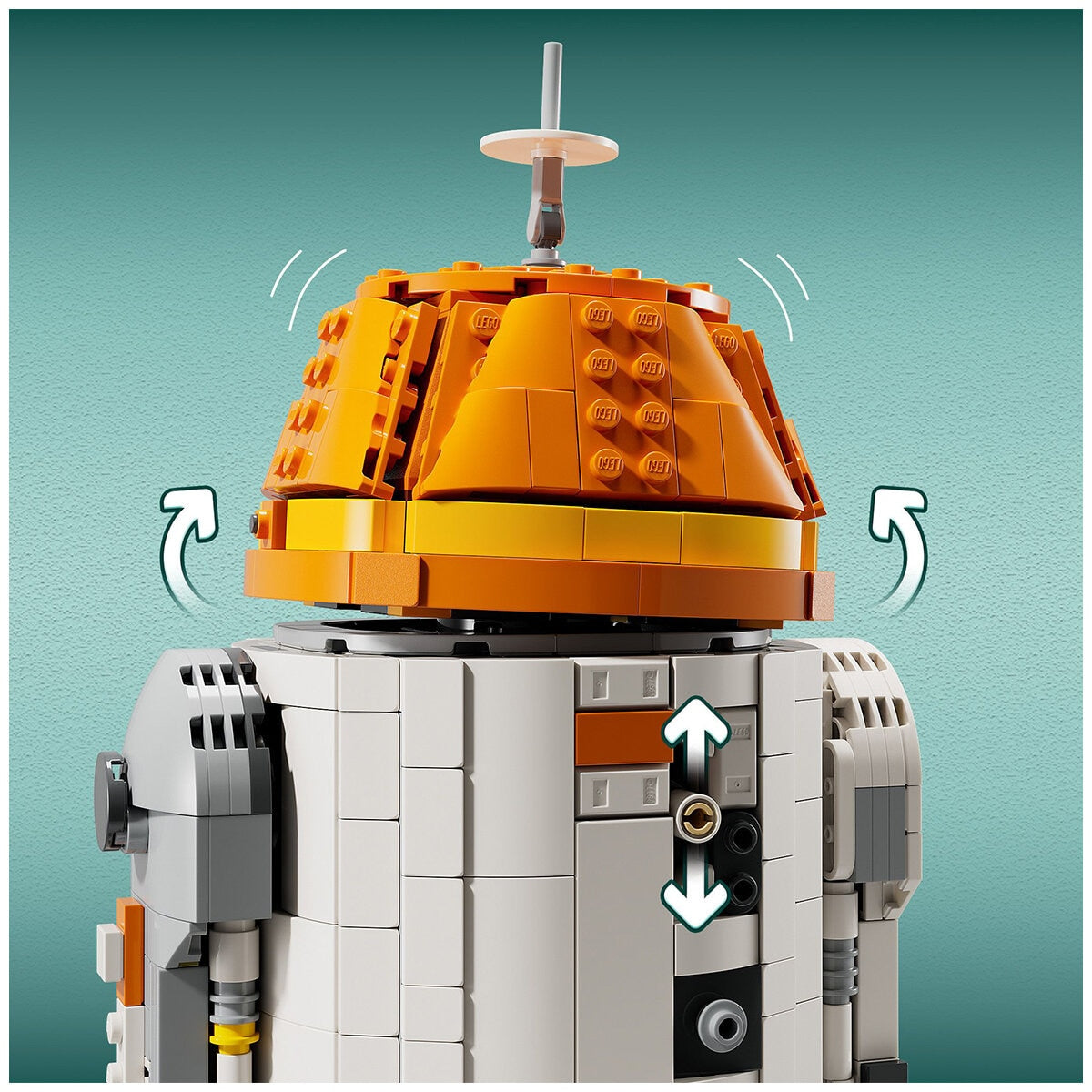 LEGO Star Wars Ahsoka Chopper (C1-10P) 75416 Buildable Toy Model Kit - Remote Head Movements, Poseable Arms & Legs, Detachable Parts - SuperSaverAU - view 3