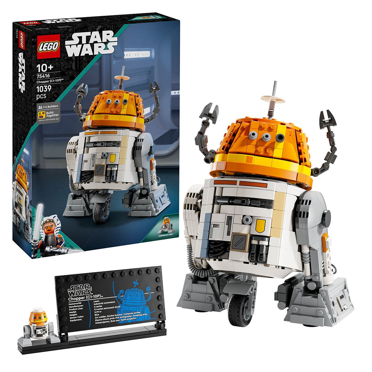 LEGO Star Wars Ahsoka Chopper (C1-10P) 75416 Buildable Toy Model Kit - Remote Head Movements, Poseable Arms & Legs, Detachable Parts - SuperSaverAU - view 1