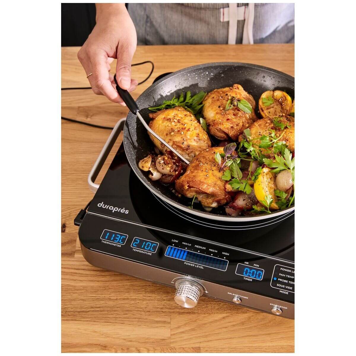 Durapres Inducto Go portable induction cooktop - 18 temperature settings, four heating modes - DPDIH700