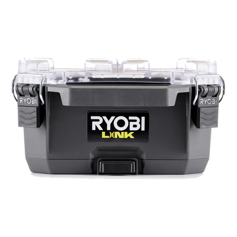 Ryobi Link Small Compact Parts Organiser - 267mm x 127mm x 508mm - IP65 Water Resistant - Detachable Bins - SuperSaverAU - view 1