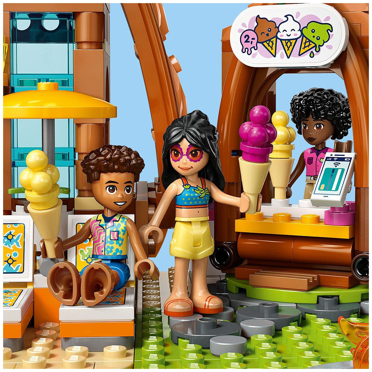 LEGO Friends Family Vacation Beach Resort 42673 | 1140 Pieces, Ages 8+ | Dolphin, Turtle, Water Sports, Ice Cream Stand, Slide, LEGO Builder App - SuperSaverAU - view 4