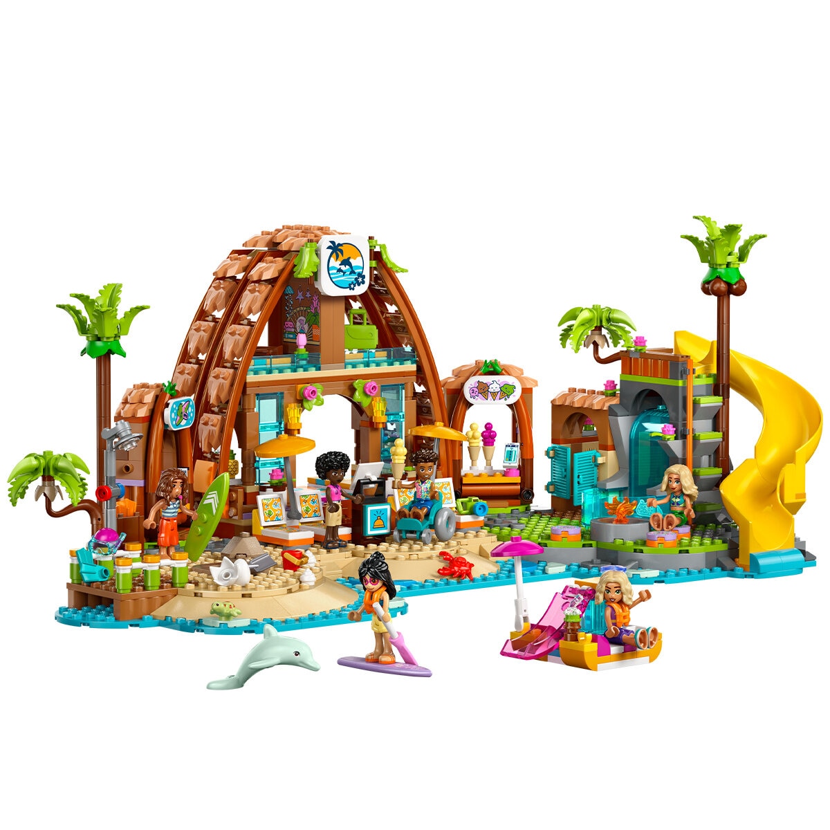 LEGO Friends Family Vacation Beach Resort 42673 | 1140 Pieces, Ages 8+ | Dolphin, Turtle, Water Sports, Ice Cream Stand, Slide, LEGO Builder App - SuperSaverAU - view 2