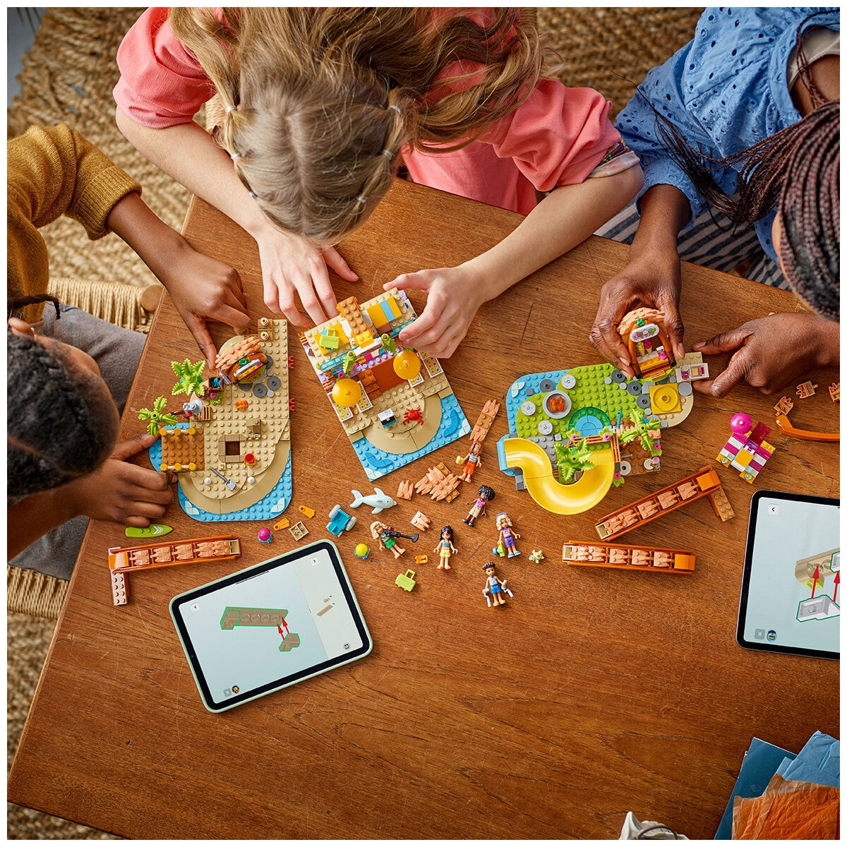 LEGO Friends Family Vacation Beach Resort 42673 | 1140 Pieces, Ages 8+ | Dolphin, Turtle, Water Sports, Ice Cream Stand, Slide, LEGO Builder App - SuperSaverAU - view 6