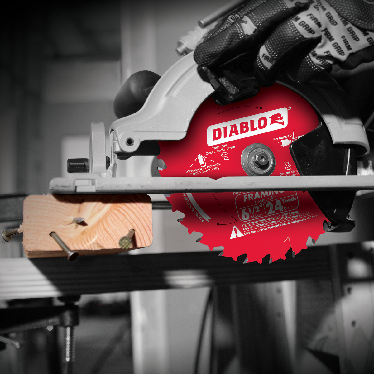 Diablo 165mm 24T General Purpose Circular Saw Blade - 20mm Arbor for Cordless Saws