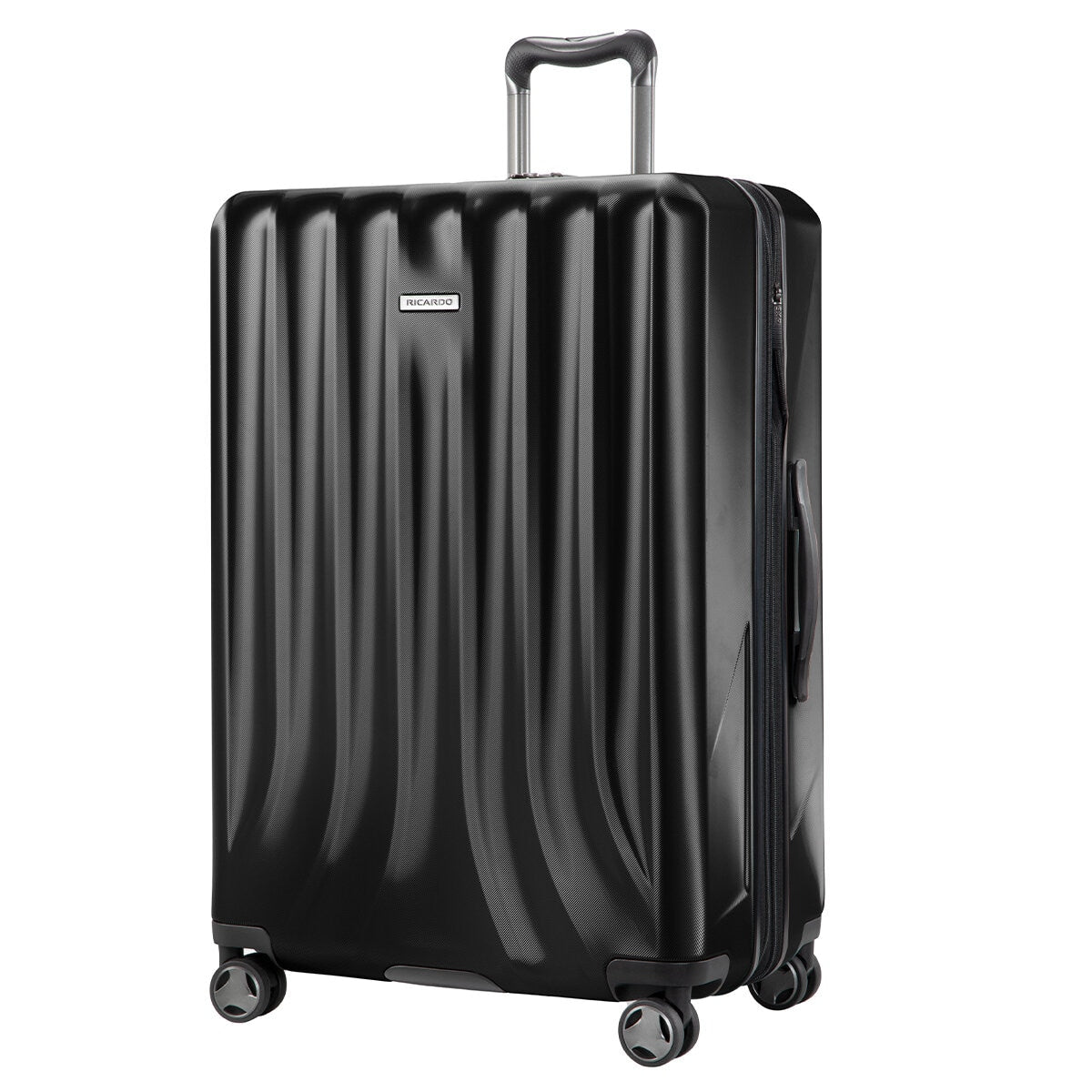 Ricardo Pacific Palisades Large Upright Luggage Black 100% Polycarbonate TSA Locks & Ergonomic Handle - SuperSaverAU - view 1