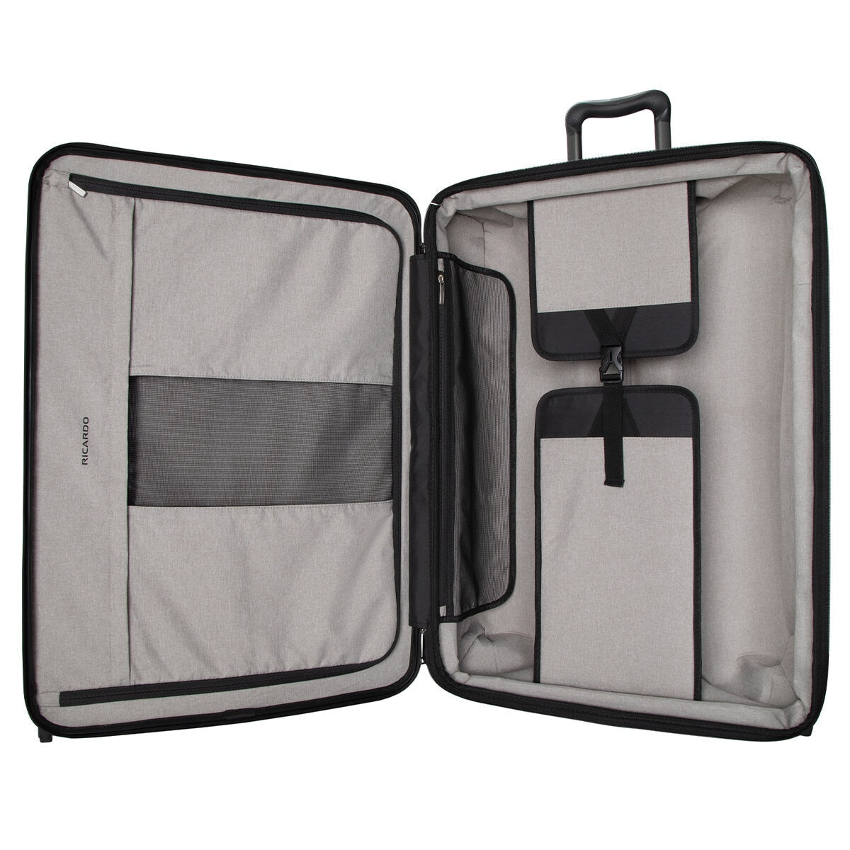 Ricardo Pacific Palisades Large Upright Luggage Black 100% Polycarbonate TSA Locks & Ergonomic Handle - SuperSaverAU - view 2