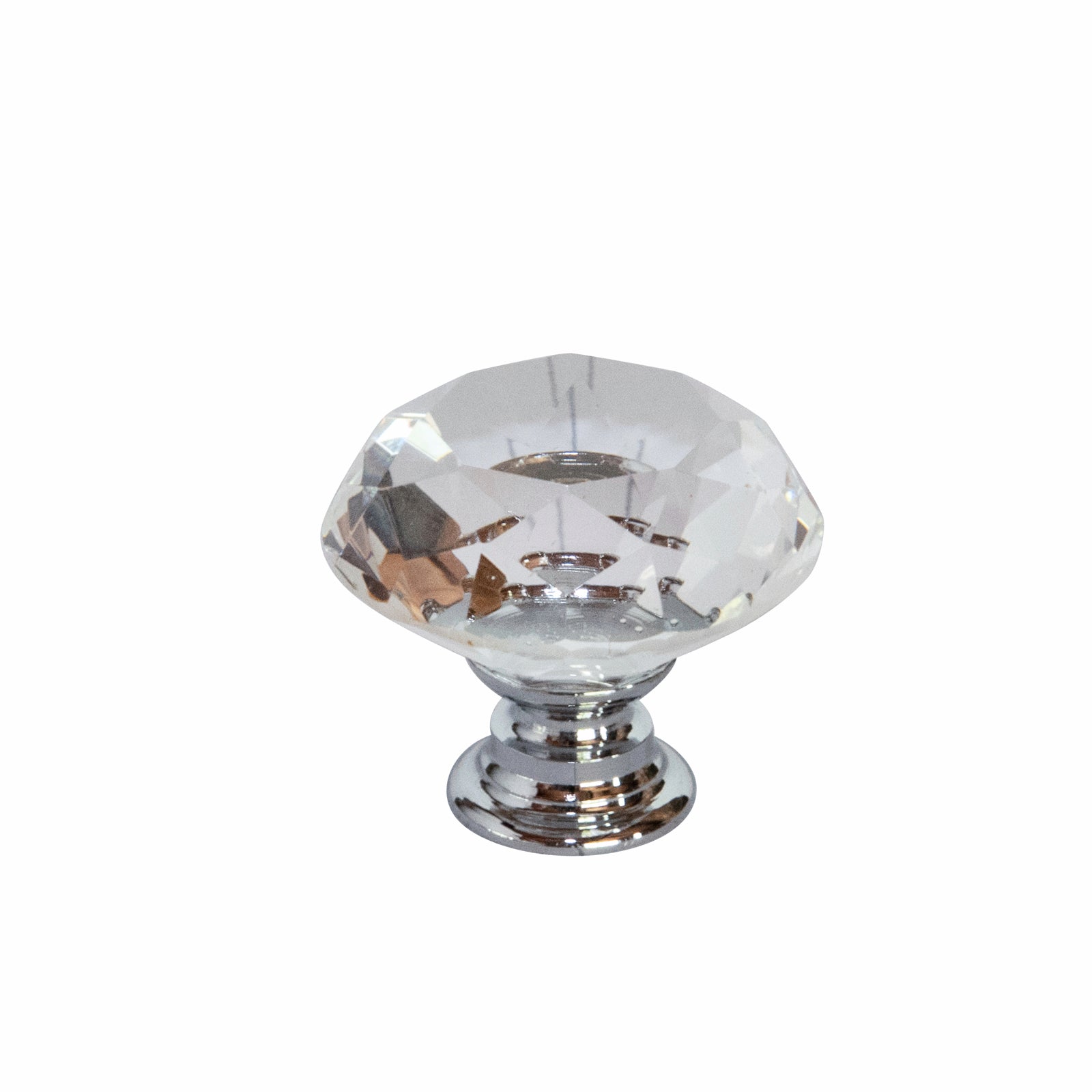 Taskmaster 30mm Crystal and Steel Cabinet Knob