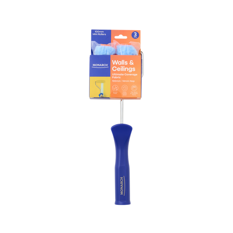 Monarch Mini Rollers 3 Piece - 100mm 14mm Nap - Orange - Efficient Coverage - SuperSaverAU - view 1
