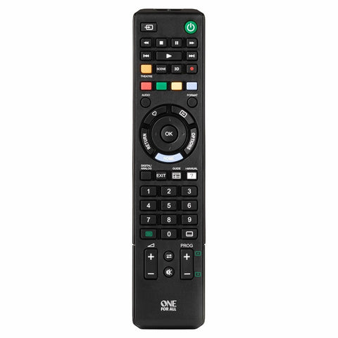 One For All Sony Replacement Remote Control - Suits Sony TVs, 2 x AAA Batteries, Black - URC1912