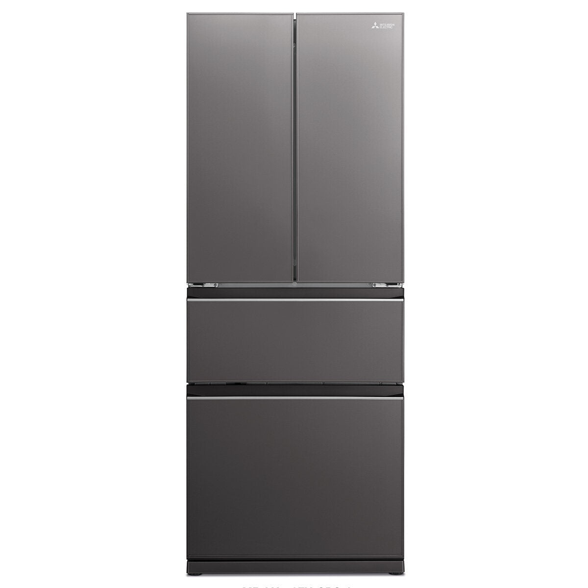 Mitsubishi Electric 442L French Door Fridge - Dark Silver Glass, Supercool Chilling Case - MR-LX442EX-GDS-A