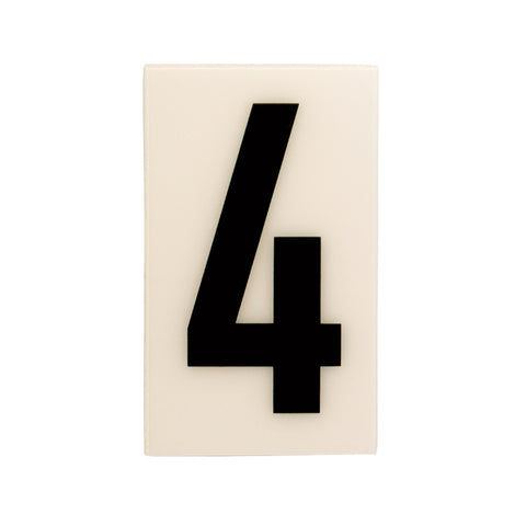 Sandleford 60mm White Self Adhesive House Number 4 - Weather Resistant Gloss