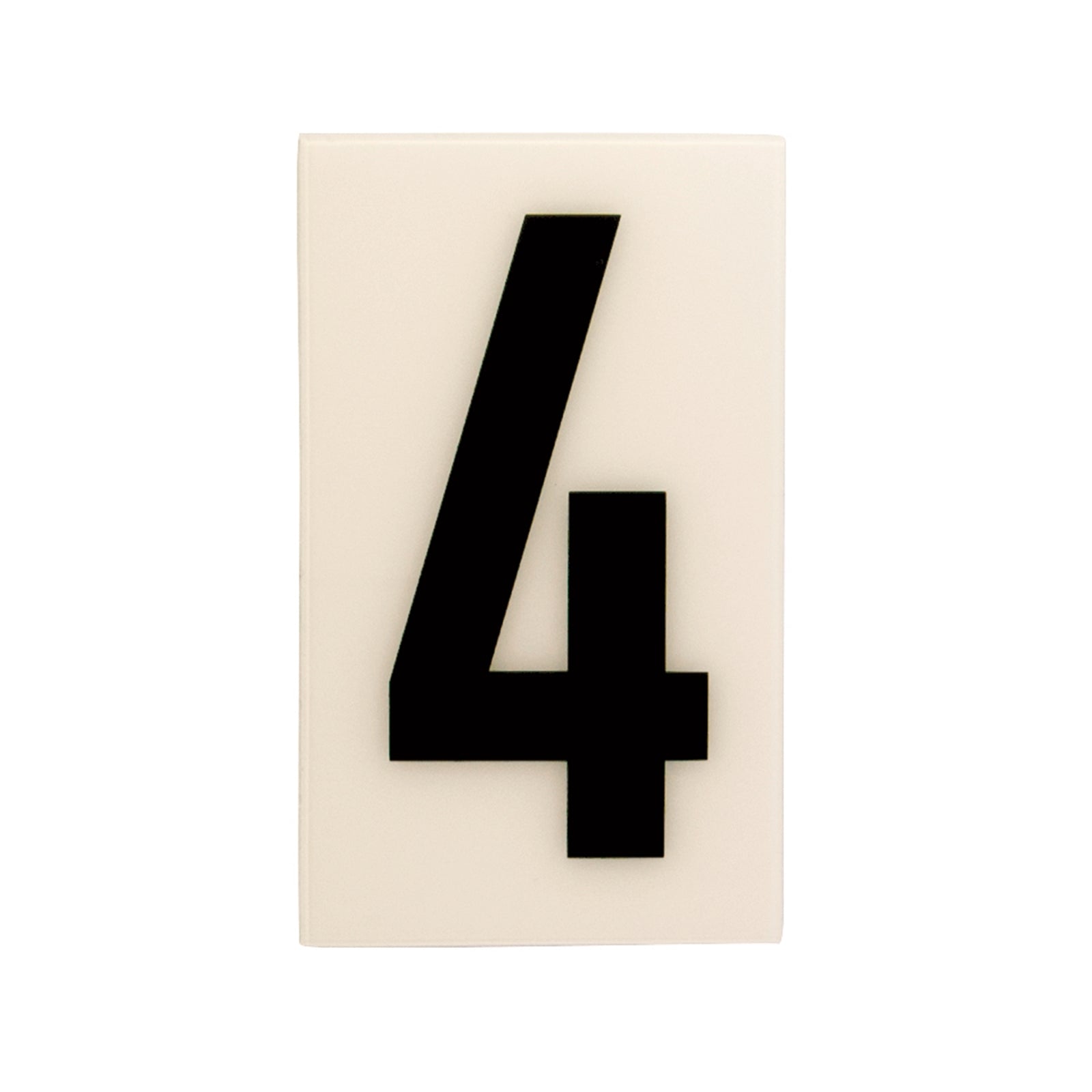 Sandleford 60mm White Self Adhesive House Number 4 - Weather Resistant Gloss