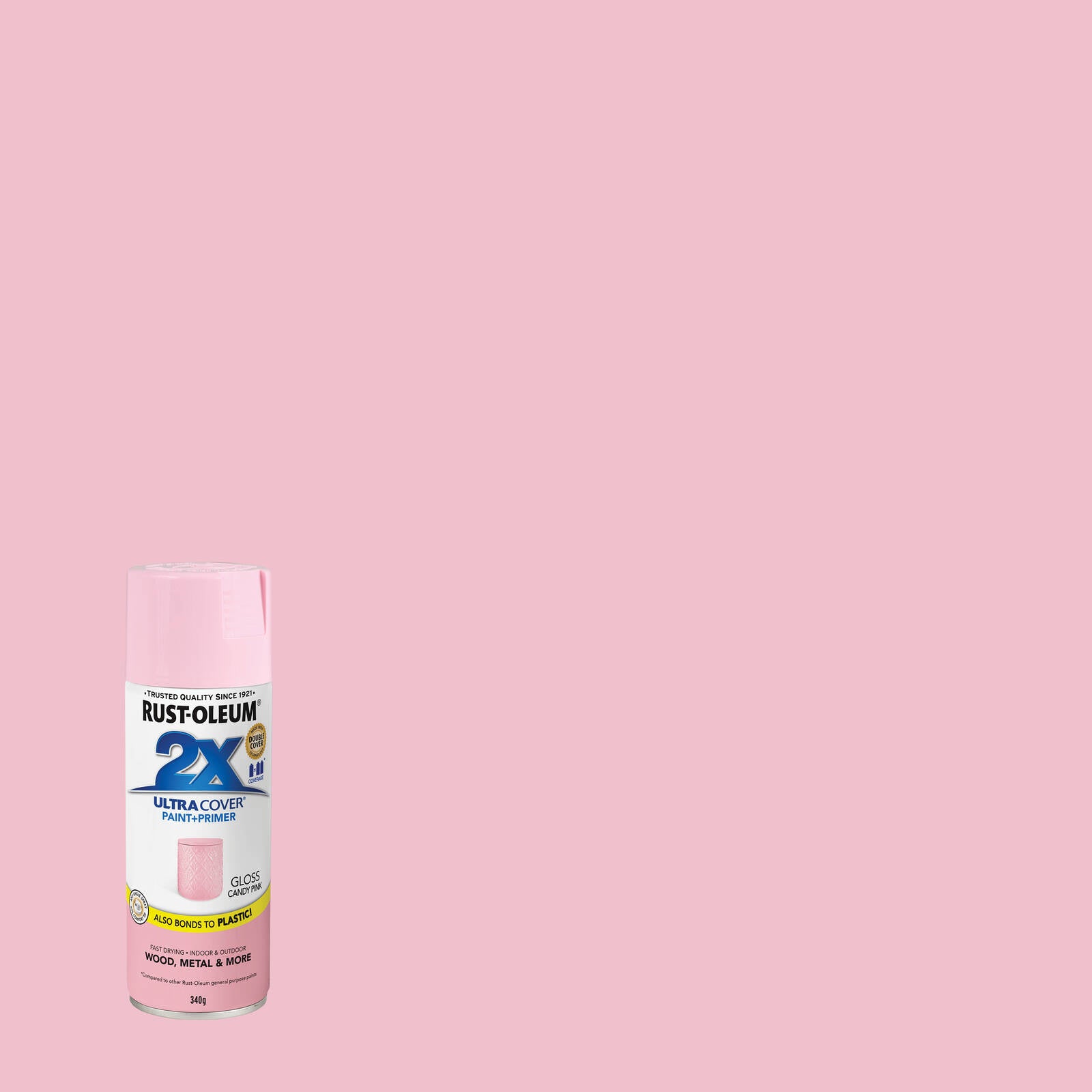 Rust-Oleum 2X Ultra Cover Gloss Candy Pink 340g - Paint & Primer, UV Resistant