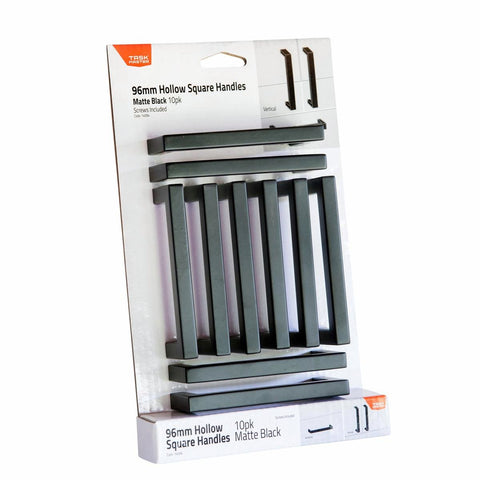 Taskmaster 96mm Black Matte Hollow Square Handle 10 Pack - Steel - 106mm x 35mm x 12mm - SuperSaverAU - view 1