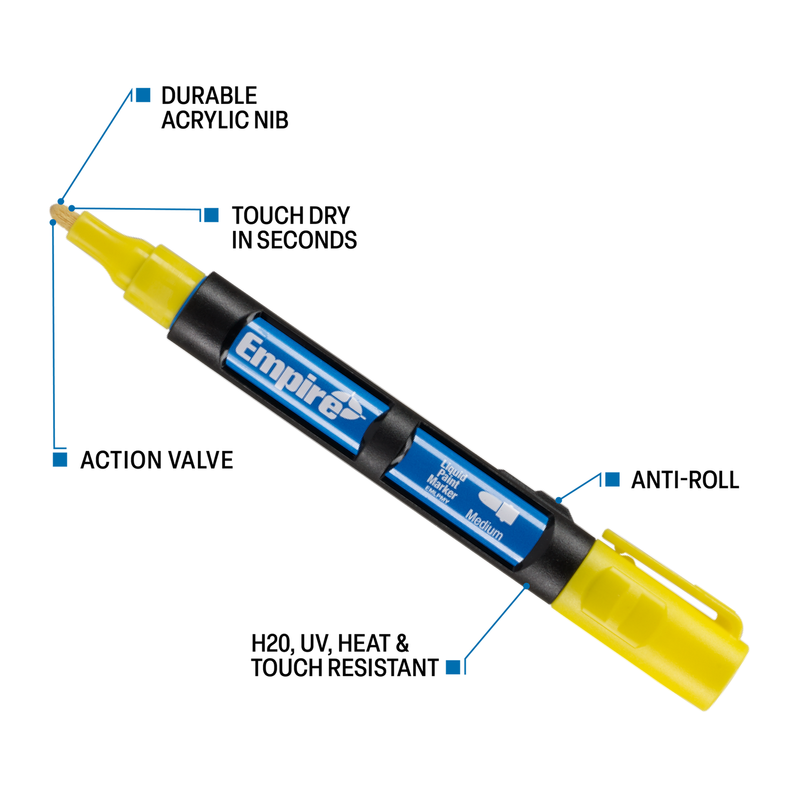 Empire Yellow Liquid Paint Marker, Multi-Surface