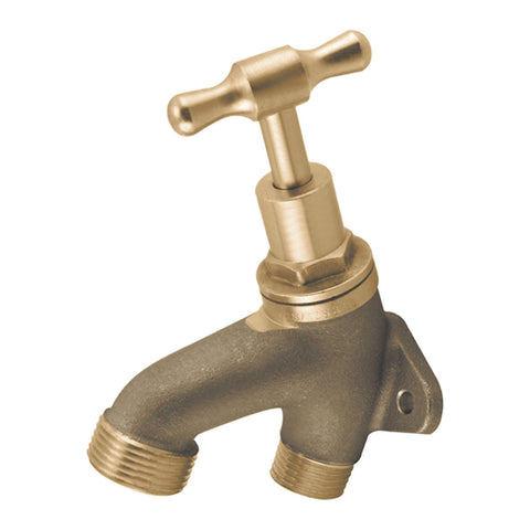 Kinetic 15mm Brass Back Plated Tap, Lead Free Brass, Wall or Post Mount