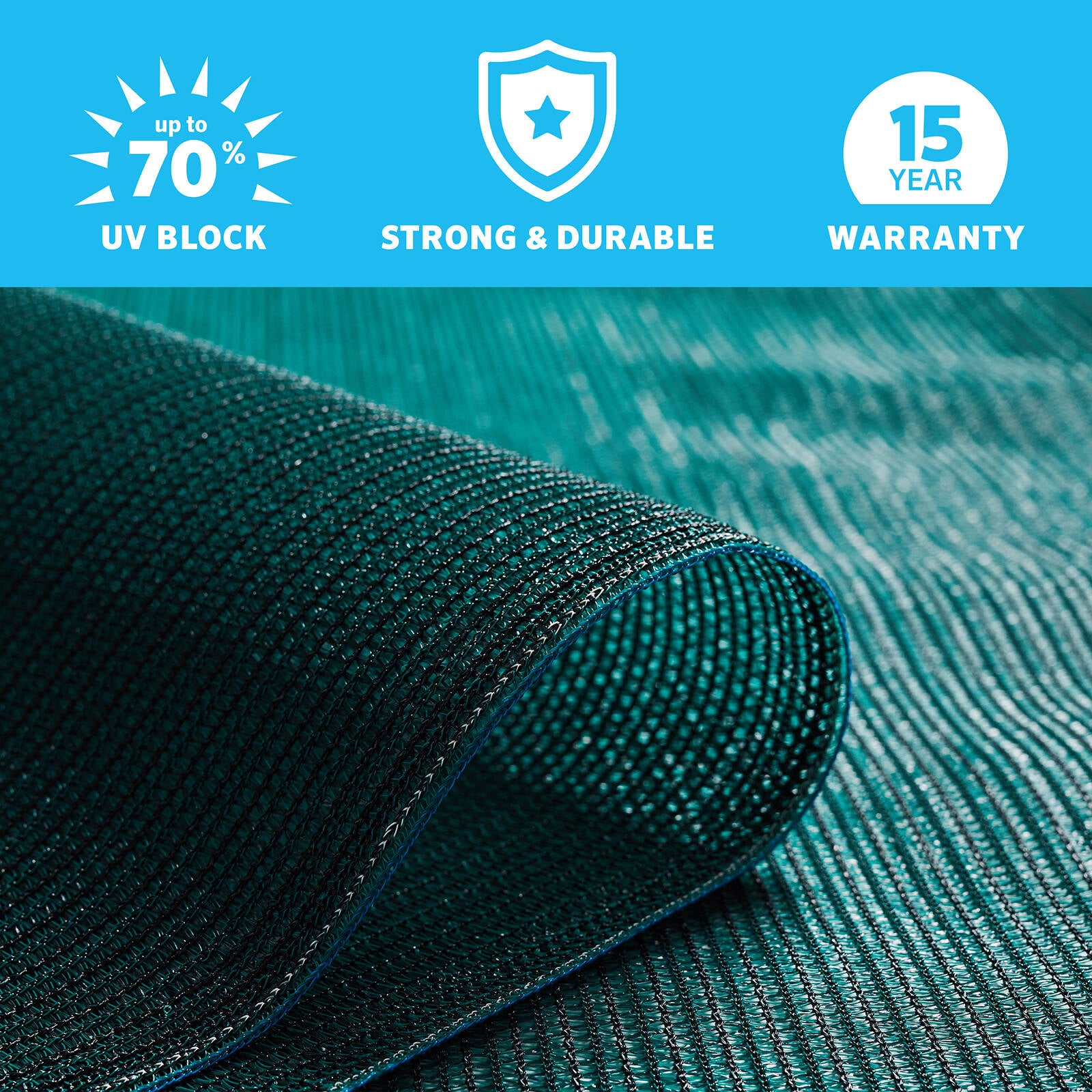 Coolaroo 1.8 x 6m Rainforest Heavy-Duty Screening Shade Cloth - HDPE 70% UV Block